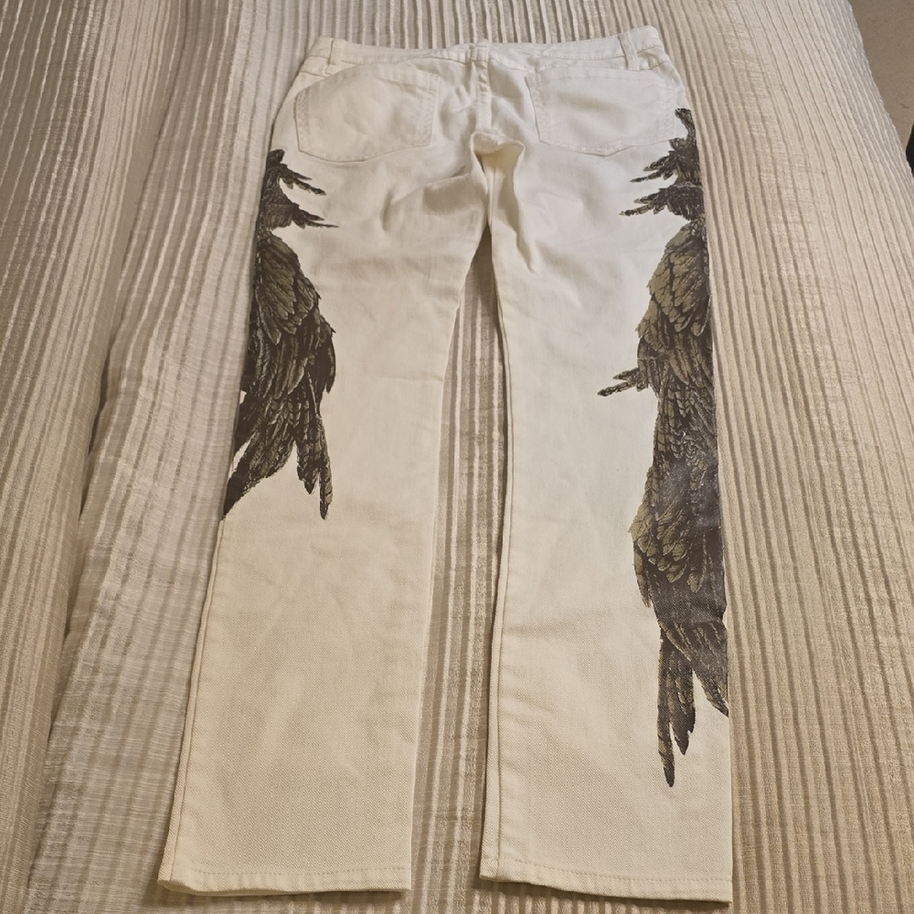Haute Hippie White and Brown Skinny Pants Size 25 NWOT